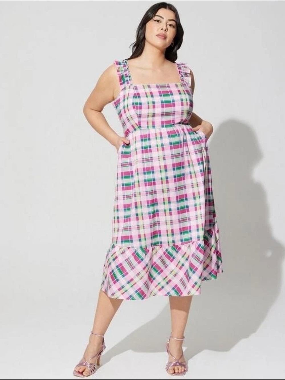 Torrid Plaid Poplin Midi Dress | Size 4X - NWT